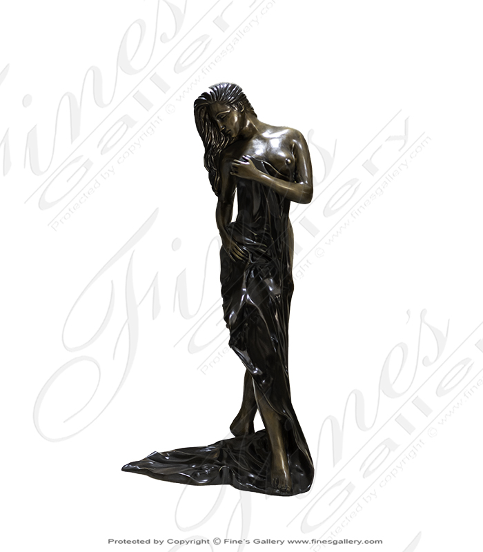 Bronze Statues  - Bronze Semi Nude Female Statue - BS-380
