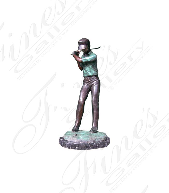Bronze Statues  - Young Golfer Bronze Statue - BS-406