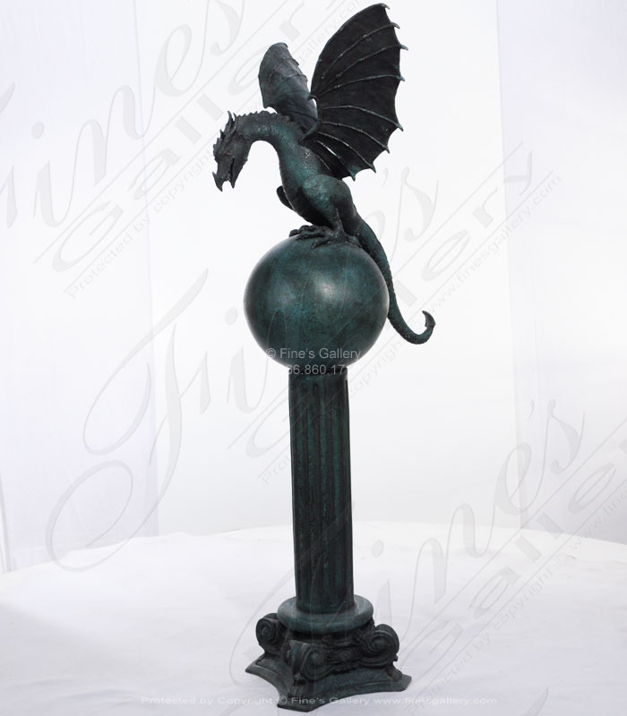 Bronze Statues  - Gothic Dragon Bronze Statue - BS-437