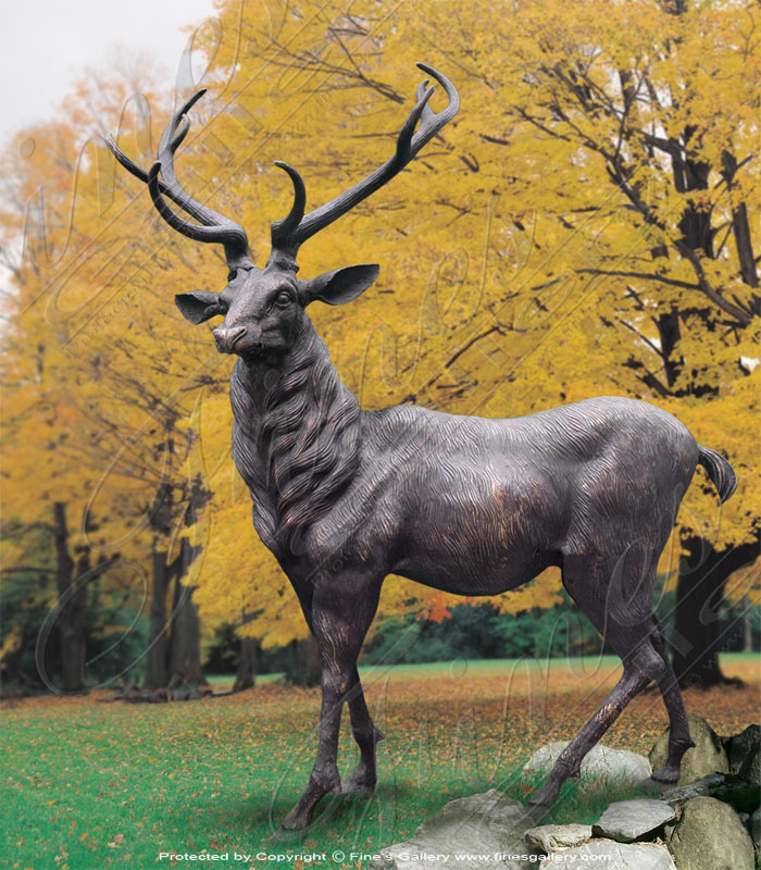 Bronze Statues  - Majestic Bronze Stag - BS-1218