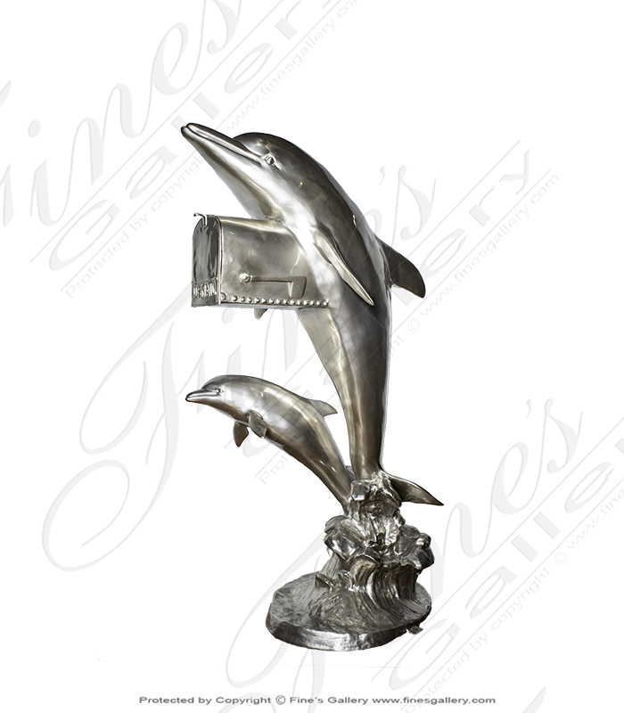 Bronze Statues  - Bronze Dolphin Mailbox - BS-484