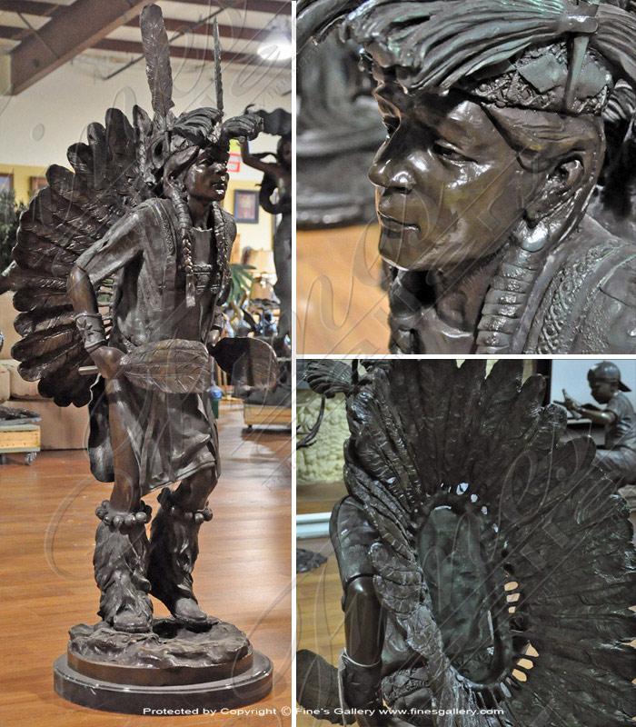 Bronze Statues  - Powow Dancer Bronze Statue - BS-516