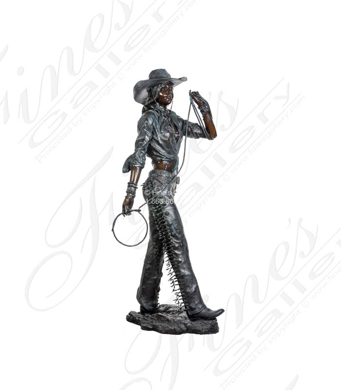 Bronze Statues  - Bronze Cowboy With Horse Statue - BS-232