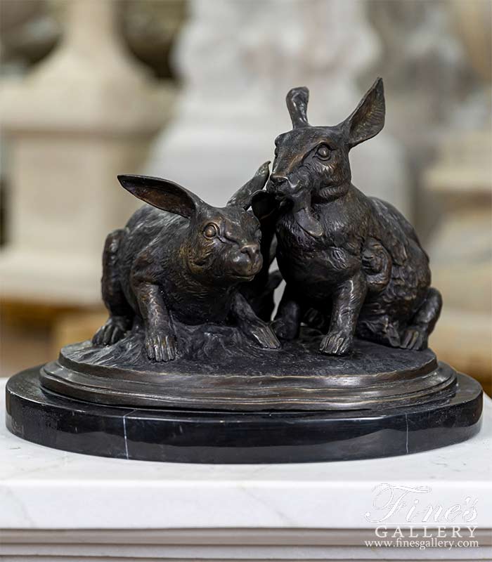 Bronze Statues  - Bronze Rabbit Pair - BS-826