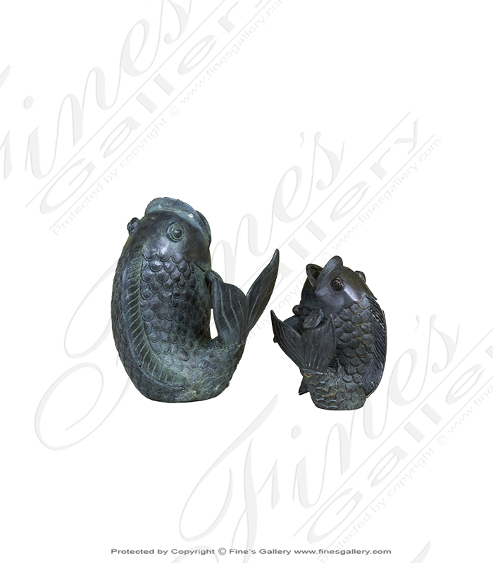 Bronze Statues  - Green Fish Bronze Statue - BS-863