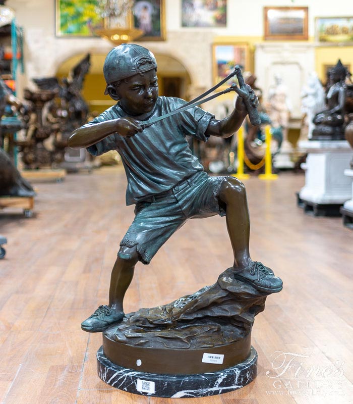 Bronze Statues  - Sling Shot Boy - BS-873