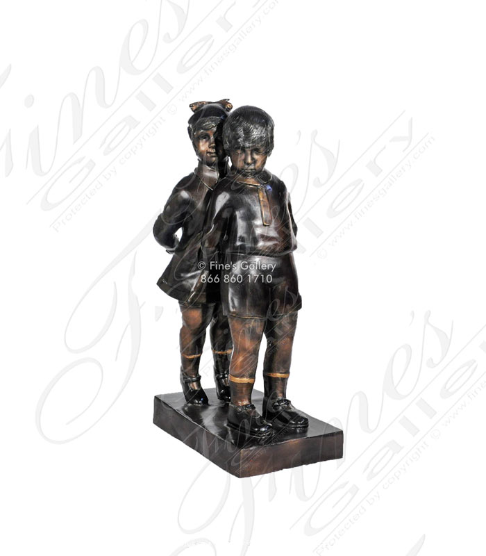 Bronze Statues  - Playful Children Bronze Statue - BS-874