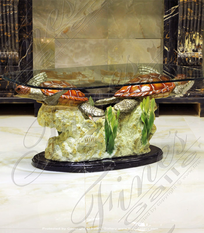 Bronze Tables  - Sea Turtles Coffee Table - BT-166