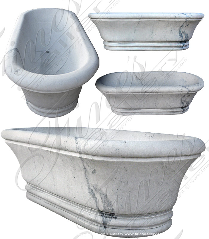 Marble Kitchen and Baths  - White Marble Tub - KB-033