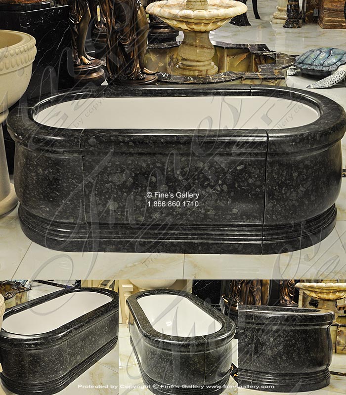 Marble Kitchen and Baths  - Pearl Black Granite Bath Tub - KB-174