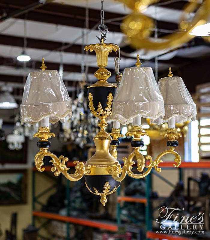 Lighting Chandeliers  - Black And Gold Chandelier - LC-272