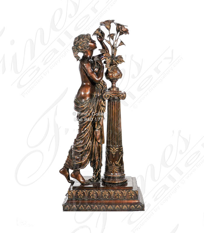 Lighting Lamposts  - Bronze Lampost Woman With Flow - LMP-004