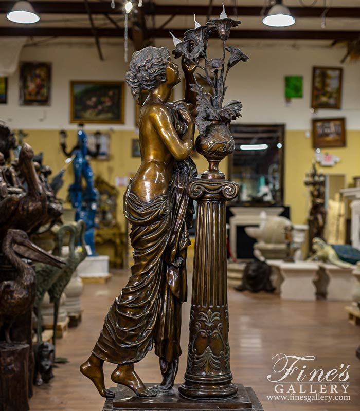 Lighting Lamposts  - Bronze Lampost Woman With Flow - LMP-004