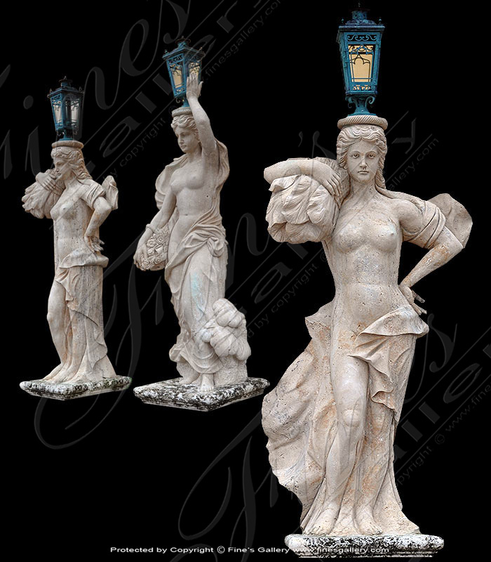 Lighting Lamposts  - Antique Marble Lamp Post - LMP-018