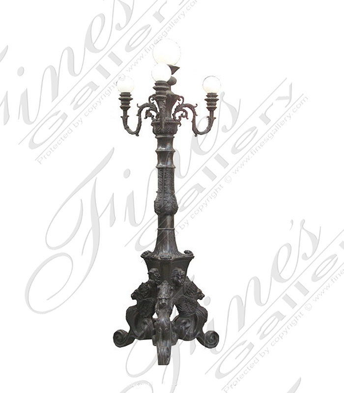 Lighting Lamposts  - Regal Lion Lamp Post In Bronze - LMP-028
