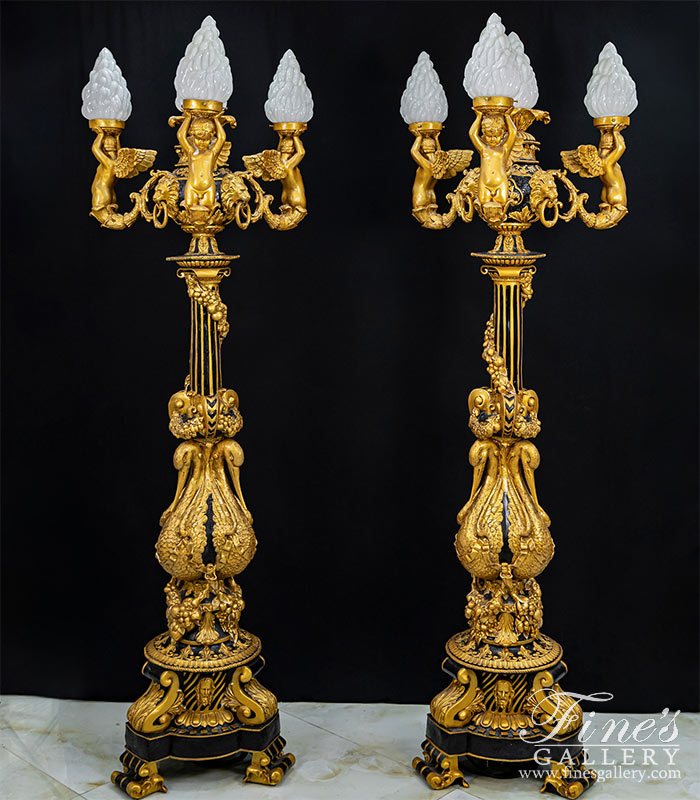 Lighting Lamposts  - Luxurious French Lamp Post Pair - LMP-042