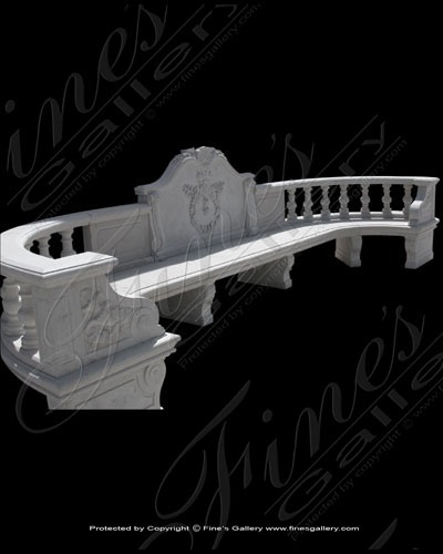 Search Result For Marble Benches  - Romanesque Semi Circle Bench - MBE-100