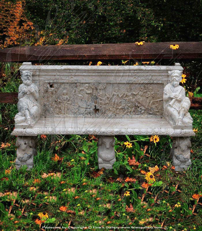 Marble Benches  - Greek Designs Marble Bench - MBE-107