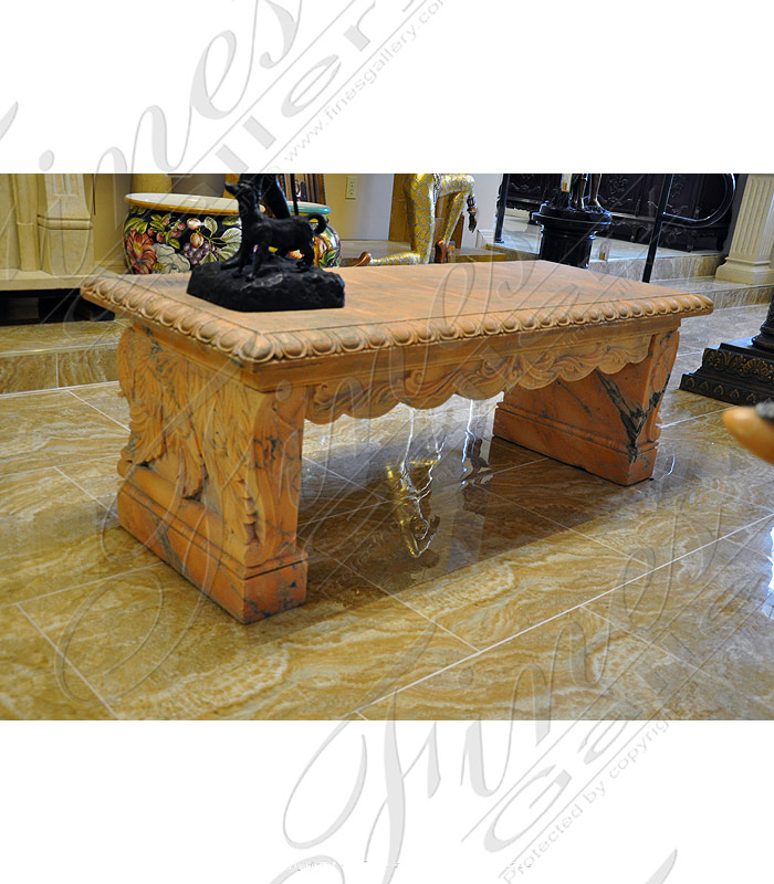 Marble Benches  - Floral Marble Bench - MBE-356