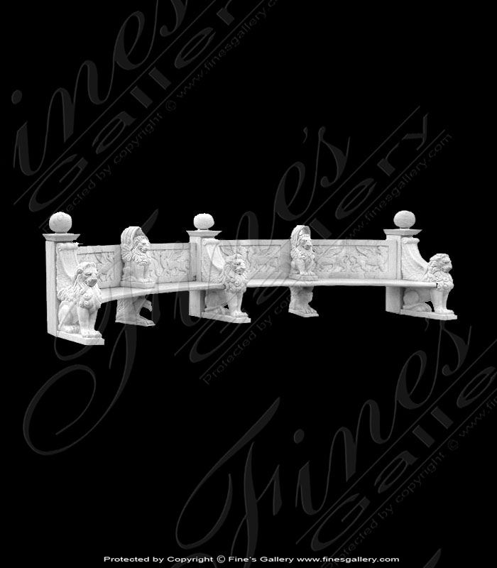 Marble Benches  - Lion Head Bench - MBE-131