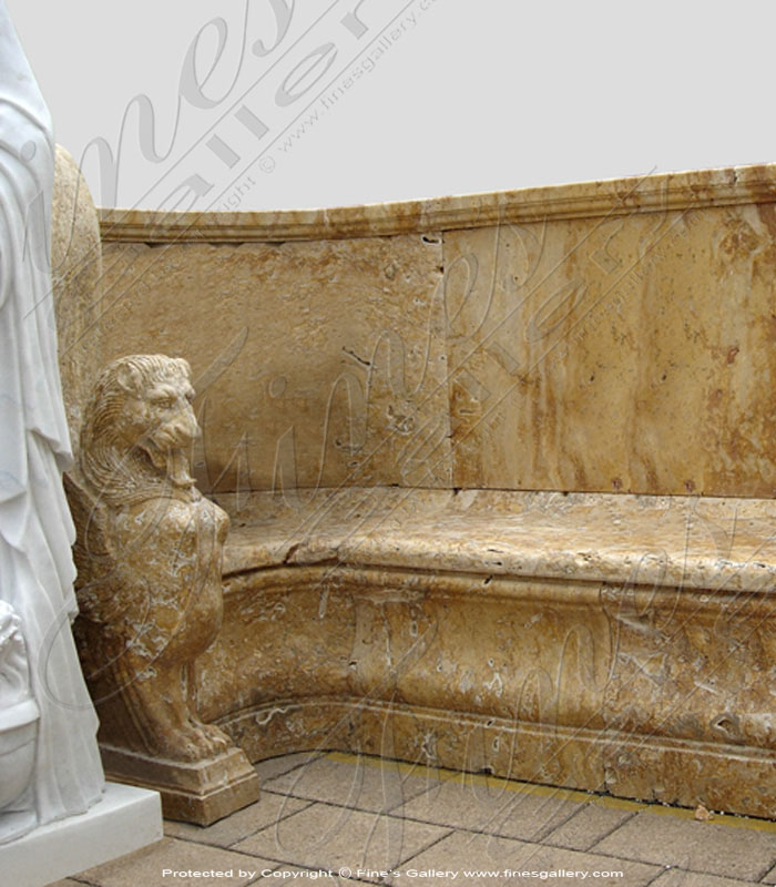 Marble Benches  - Lion Head Bench - MBE-131