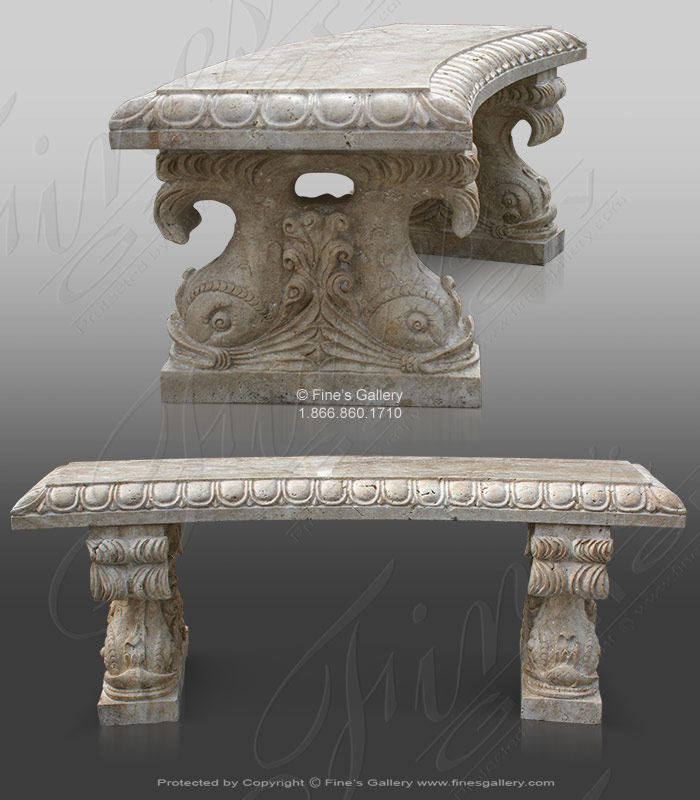 Marble Benches  - Marble French Chateau Bench - MBE-109