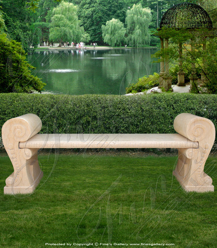 Marble Benches  - Curved Marble Bench - MBE-379