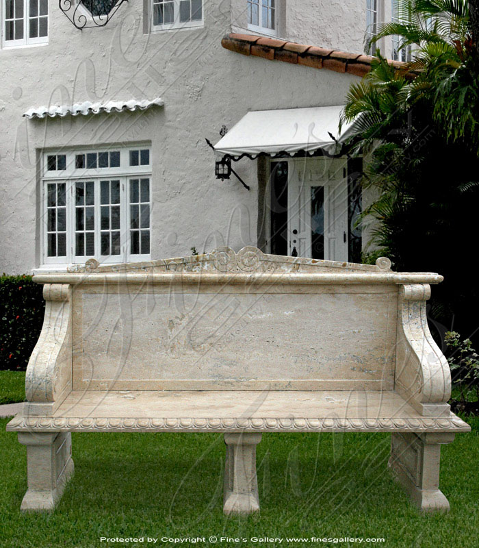 Marble Benches  - Elegant Gray Bench - MBE-374