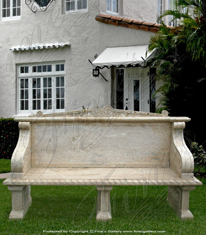 Marble Benches  - Warm Toned Marble Bench - MBE-358