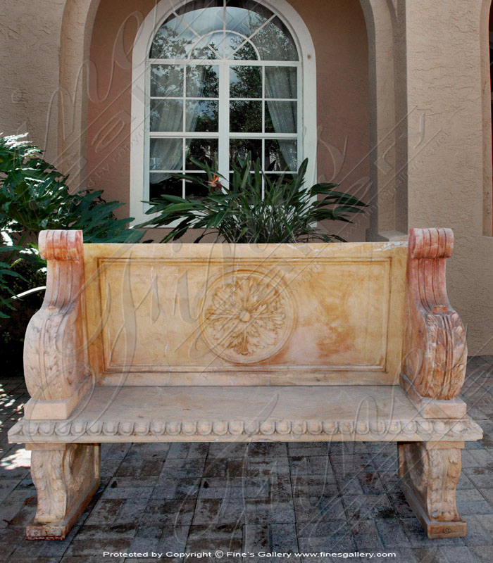 Marble Benches  - Warm Toned Marble Bench - MBE-358