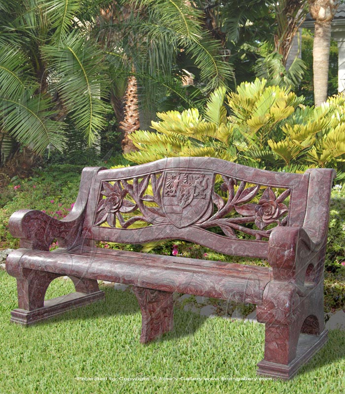 Search Result For Marble Benches  - Majestic Dark Red Marble Bench - MBE-380