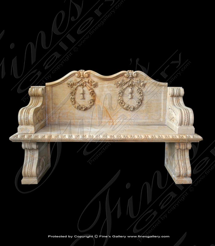 Marble Benches  - Warm Toned Marble Bench - MBE-358