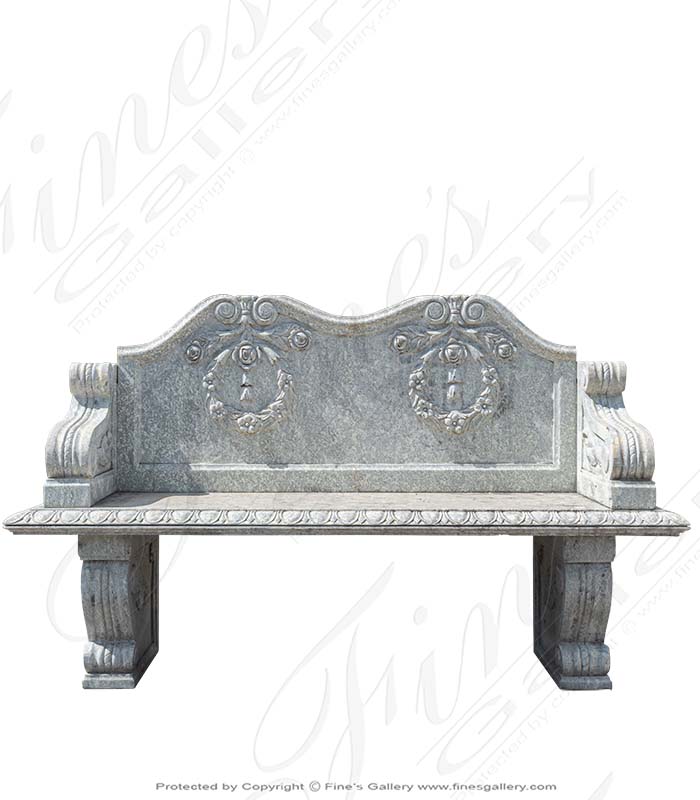 Search Result For Marble Benches  - Ornate Scrollwork Marble Bench - MBE-660