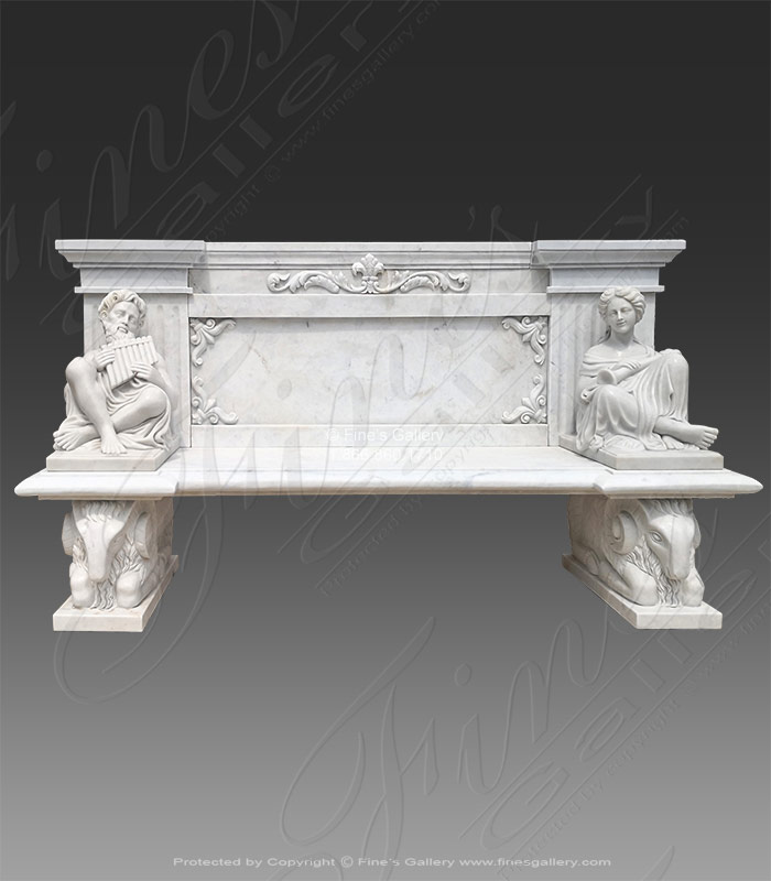 Marble Benches  - Kings White Marble Bench - MBE-709