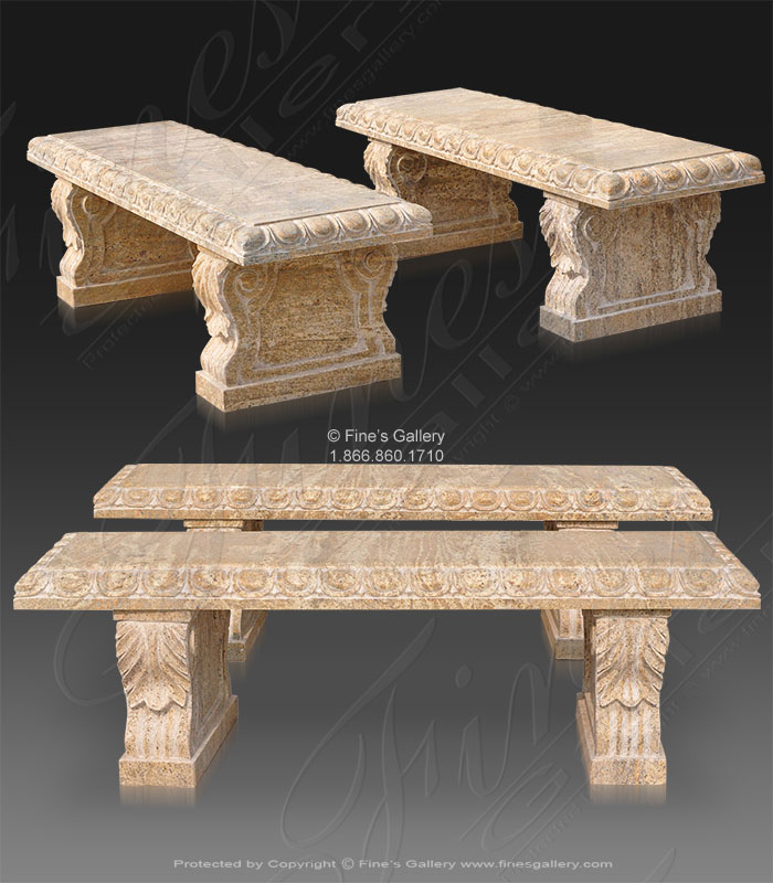 Marble Benches  - Pair Of 60 Inch Granite Benches - MBE-711