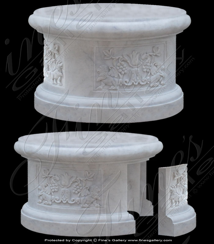 Marble Bases  - White Lion Marble Base - MBS-039
