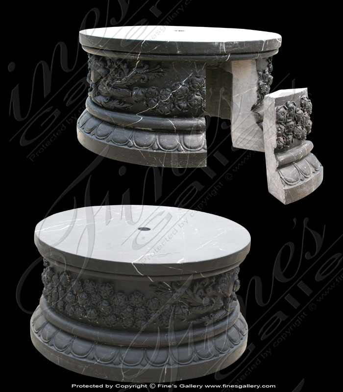 Marble Accessories  - Circular Black Marble Base - MBS-042