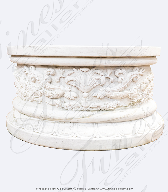 Marble Accessories  - Circular White Marble Base - MBS-046