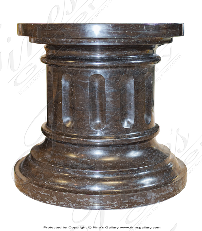 Marble Bases  - Short Black Marble Column Base - MBS-055