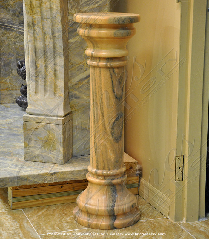 Marble Bases  - Rose Color Marble Column Base - MBS-058