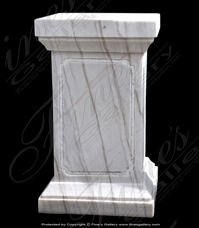 Marble Bases  - White/Gray Marble Base - MBS-062