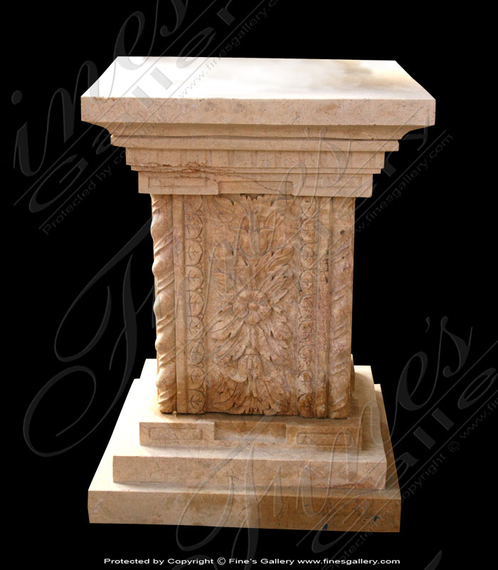 Marble Bases  - Ornate Square Marble Base - MBS-068