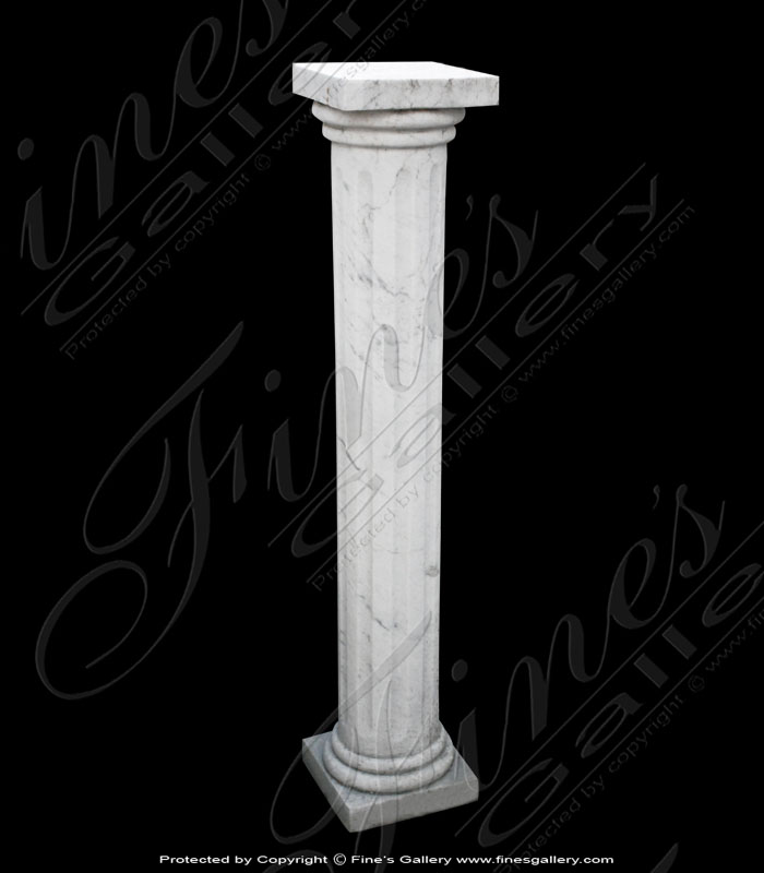 Marble Bases  - White Column Marble Base - MBS-073