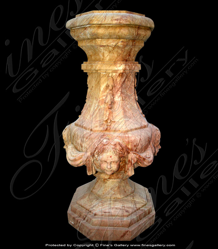 Marble Bases  - Rose Color Marble Column Base - MBS-075