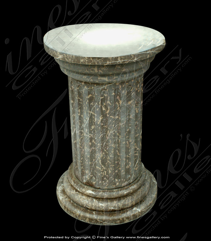 Marble Bases  - Short Fluted Marble Base - MBS-077