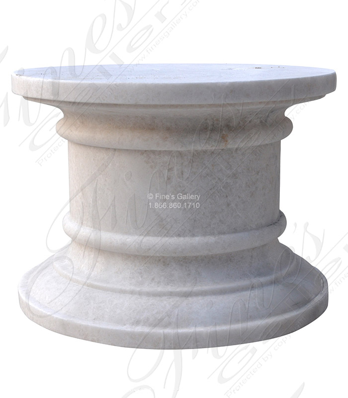 Marble Bases  - Round White Marble Pedestal - MBS-085