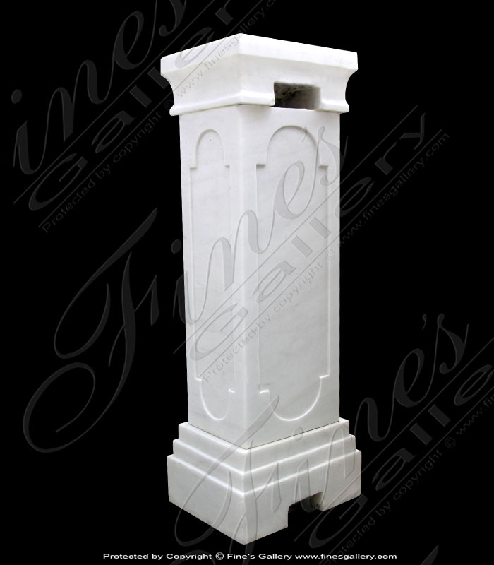 Marble Bases  - White Carrara Marble Base - MBS-092