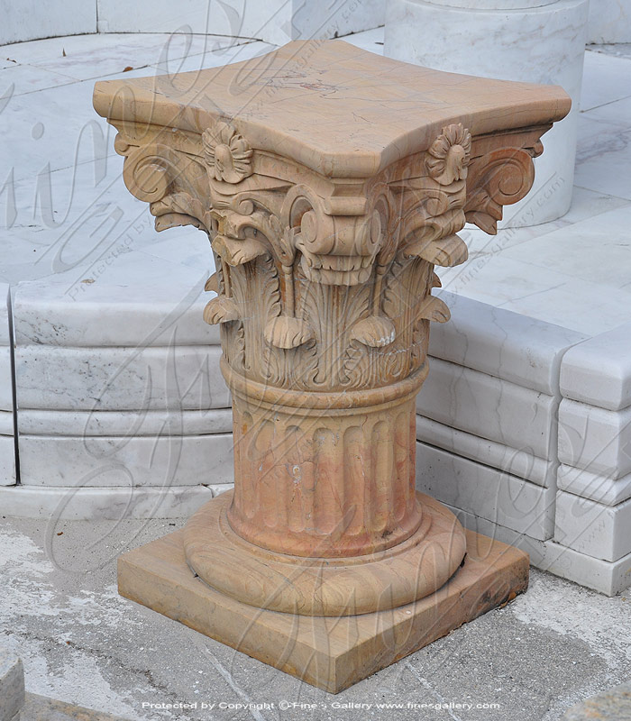 Marble Bases  - Ornate Cap Marble Base - MBS-110