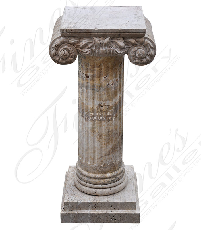 Marble Bases  - Ionic Column Travertine Pedestal  - MBS-132