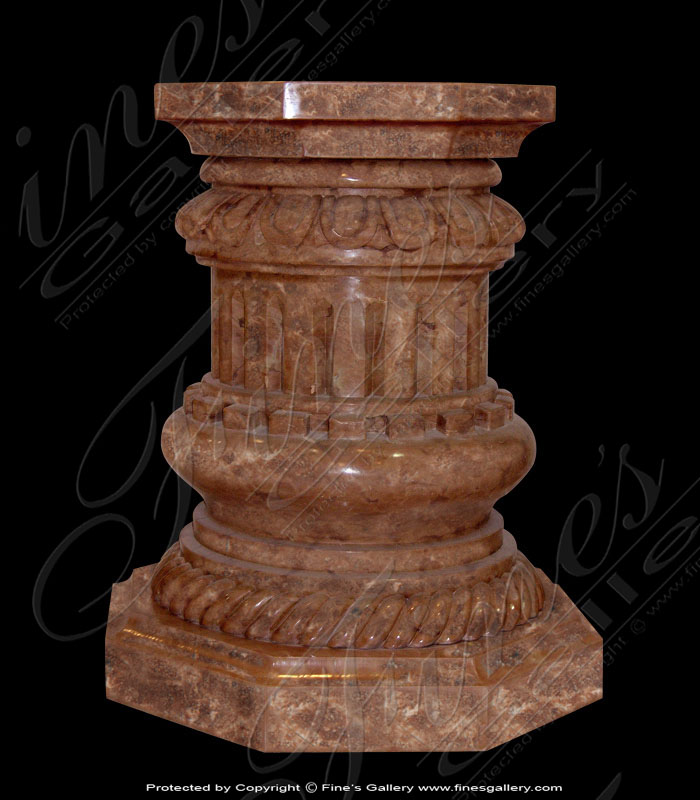 Marble Bases  - Ornate Brown Marble Base - MBS-142